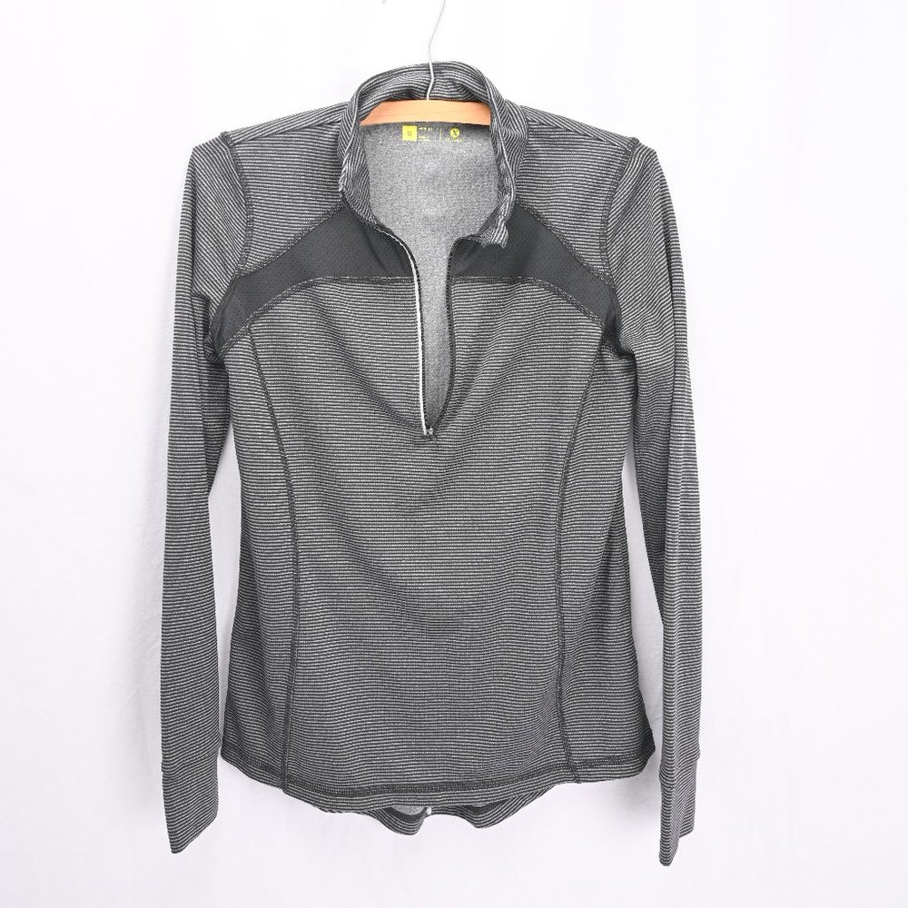 Xersion Slim Fit Grey / Black Striped Jacket - Sz S - Athletic / Golf / Yoga
